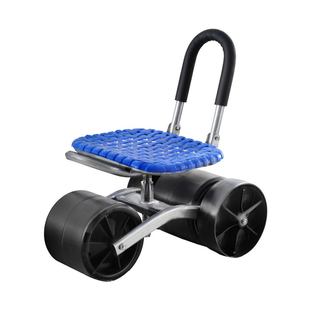 Gardeon Garden Stool Foldable with Wheels Blue - NuSea